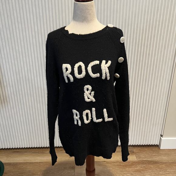 ZADIG & VOLTAIRE Women's Rock & Roll Cashmere Raglan Pullover Sweater Size M - Picture 2 of 10